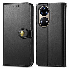 Leather Case Stands Flip Cover Holder S05D for Huawei P50 Pro Black