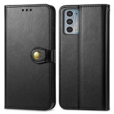 Leather Case Stands Flip Cover Holder S05D for Motorola Moto Edge 20 5G Black