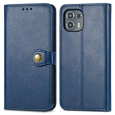 Leather Case Stands Flip Cover Holder S05D for Motorola Moto Edge 20 Lite 5G Blue