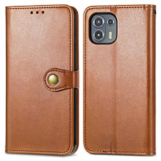 Leather Case Stands Flip Cover Holder S05D for Motorola Moto Edge 20 Lite 5G Brown