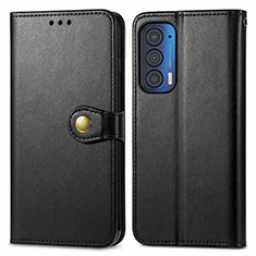 Leather Case Stands Flip Cover Holder S05D for Motorola Moto Edge (2021) 5G Black