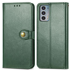 Leather Case Stands Flip Cover Holder S05D for Motorola Moto Edge Lite 5G Green