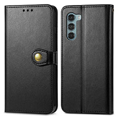 Leather Case Stands Flip Cover Holder S05D for Motorola Moto Edge S30 5G Black