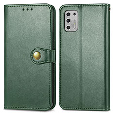 Leather Case Stands Flip Cover Holder S05D for Motorola Moto G Stylus (2021) Green