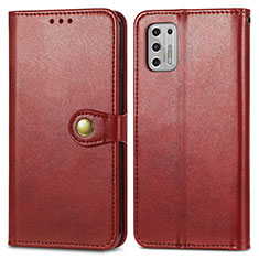 Leather Case Stands Flip Cover Holder S05D for Motorola Moto G Stylus (2021) Red