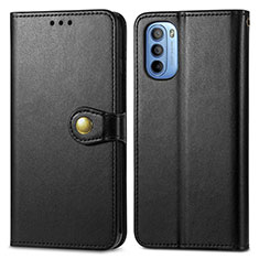 Leather Case Stands Flip Cover Holder S05D for Motorola Moto G31 Black