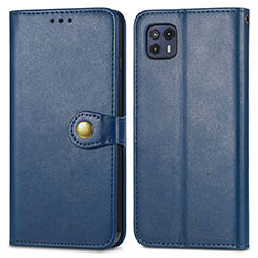 Leather Case Stands Flip Cover Holder S05D for Motorola Moto G50 5G Blue