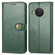 Leather Case Stands Flip Cover Holder S05D for Nokia X20 Green