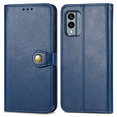 Leather Case Stands Flip Cover Holder S05D for Nokia X30 5G Blue