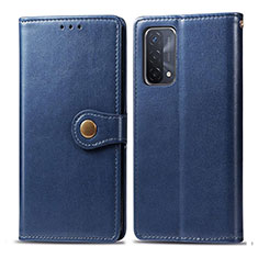 Leather Case Stands Flip Cover Holder S05D for OnePlus Nord N200 5G Blue