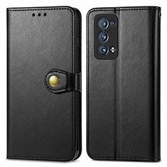 Leather Case Stands Flip Cover Holder S05D for Oppo Reno6 Pro 5G Black