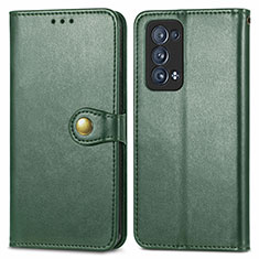 Leather Case Stands Flip Cover Holder S05D for Oppo Reno6 Pro 5G Green