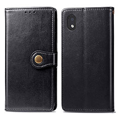 Leather Case Stands Flip Cover Holder S05D for Samsung Galaxy A01 Core Black
