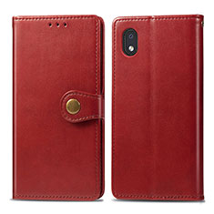 Leather Case Stands Flip Cover Holder S05D for Samsung Galaxy A01 Core Red