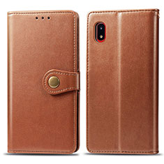 Leather Case Stands Flip Cover Holder S05D for Samsung Galaxy A20 SC-02M SCV46 Brown