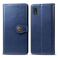 Leather Case Stands Flip Cover Holder S05D for Samsung Galaxy A21 SC-42A Blue