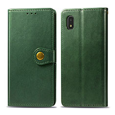 Leather Case Stands Flip Cover Holder S05D for Samsung Galaxy A21 SC-42A Green