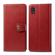 Leather Case Stands Flip Cover Holder S05D for Samsung Galaxy A21 SC-42A Red