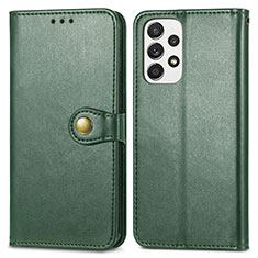Leather Case Stands Flip Cover Holder S05D for Samsung Galaxy A33 5G Green