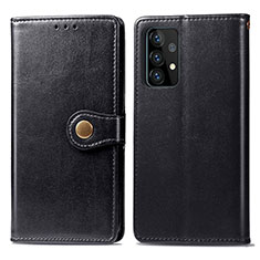 Leather Case Stands Flip Cover Holder S05D for Samsung Galaxy A72 5G Black