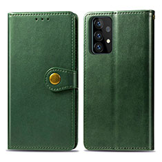 Leather Case Stands Flip Cover Holder S05D for Samsung Galaxy A72 5G Green