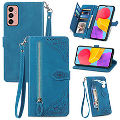 Leather Case Stands Flip Cover Holder S05D for Samsung Galaxy F13 4G Blue
