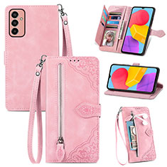 Leather Case Stands Flip Cover Holder S05D for Samsung Galaxy F13 4G Pink