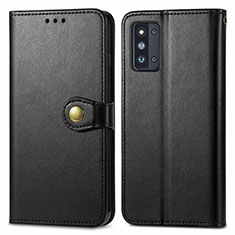 Leather Case Stands Flip Cover Holder S05D for Samsung Galaxy F52 5G Black