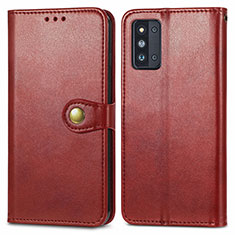 Leather Case Stands Flip Cover Holder S05D for Samsung Galaxy F52 5G Red