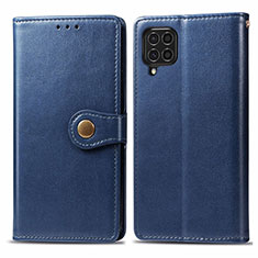 Leather Case Stands Flip Cover Holder S05D for Samsung Galaxy F62 5G Blue