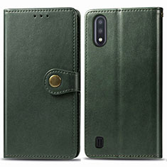 Leather Case Stands Flip Cover Holder S05D for Samsung Galaxy M01 Green
