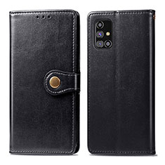 Leather Case Stands Flip Cover Holder S05D for Samsung Galaxy M31s Black