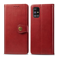 Leather Case Stands Flip Cover Holder S05D for Samsung Galaxy M31s Red