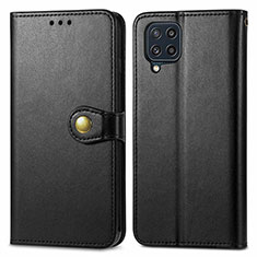 Leather Case Stands Flip Cover Holder S05D for Samsung Galaxy M32 4G Black