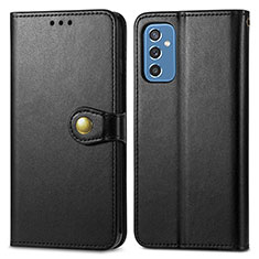 Leather Case Stands Flip Cover Holder S05D for Samsung Galaxy M52 5G Black