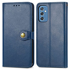 Leather Case Stands Flip Cover Holder S05D for Samsung Galaxy M52 5G Blue