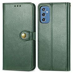 Leather Case Stands Flip Cover Holder S05D for Samsung Galaxy M52 5G Green