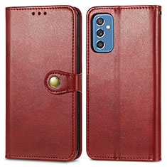 Leather Case Stands Flip Cover Holder S05D for Samsung Galaxy M52 5G Red