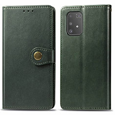 Leather Case Stands Flip Cover Holder S05D for Samsung Galaxy M80S Green