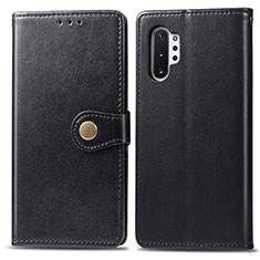 Leather Case Stands Flip Cover Holder S05D for Samsung Galaxy Note 10 Plus 5G Black