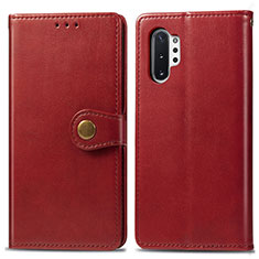 Leather Case Stands Flip Cover Holder S05D for Samsung Galaxy Note 10 Plus 5G Red