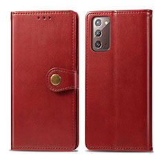 Leather Case Stands Flip Cover Holder S05D for Samsung Galaxy Note 20 5G Red