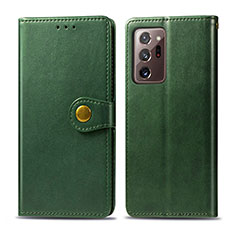 Leather Case Stands Flip Cover Holder S05D for Samsung Galaxy Note 20 Ultra 5G Green