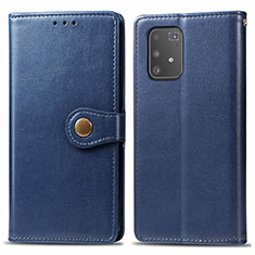 Leather Case Stands Flip Cover Holder S05D for Samsung Galaxy S10 Lite Blue