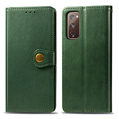 Leather Case Stands Flip Cover Holder S05D for Samsung Galaxy S20 FE (2022) 5G Green