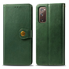 Leather Case Stands Flip Cover Holder S05D for Samsung Galaxy S20 FE (2022) 5G Green