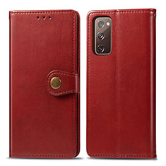 Leather Case Stands Flip Cover Holder S05D for Samsung Galaxy S20 FE (2022) 5G Red