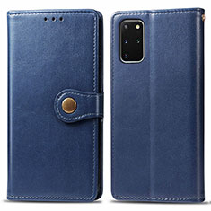 Leather Case Stands Flip Cover Holder S05D for Samsung Galaxy S20 Plus Blue