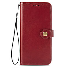 Leather Case Stands Flip Cover Holder S05D for Samsung Galaxy S21 Ultra 5G Red