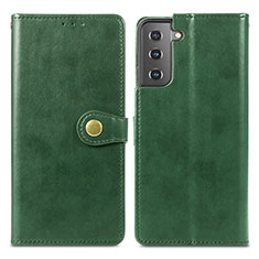 Leather Case Stands Flip Cover Holder S05D for Samsung Galaxy S23 5G Green